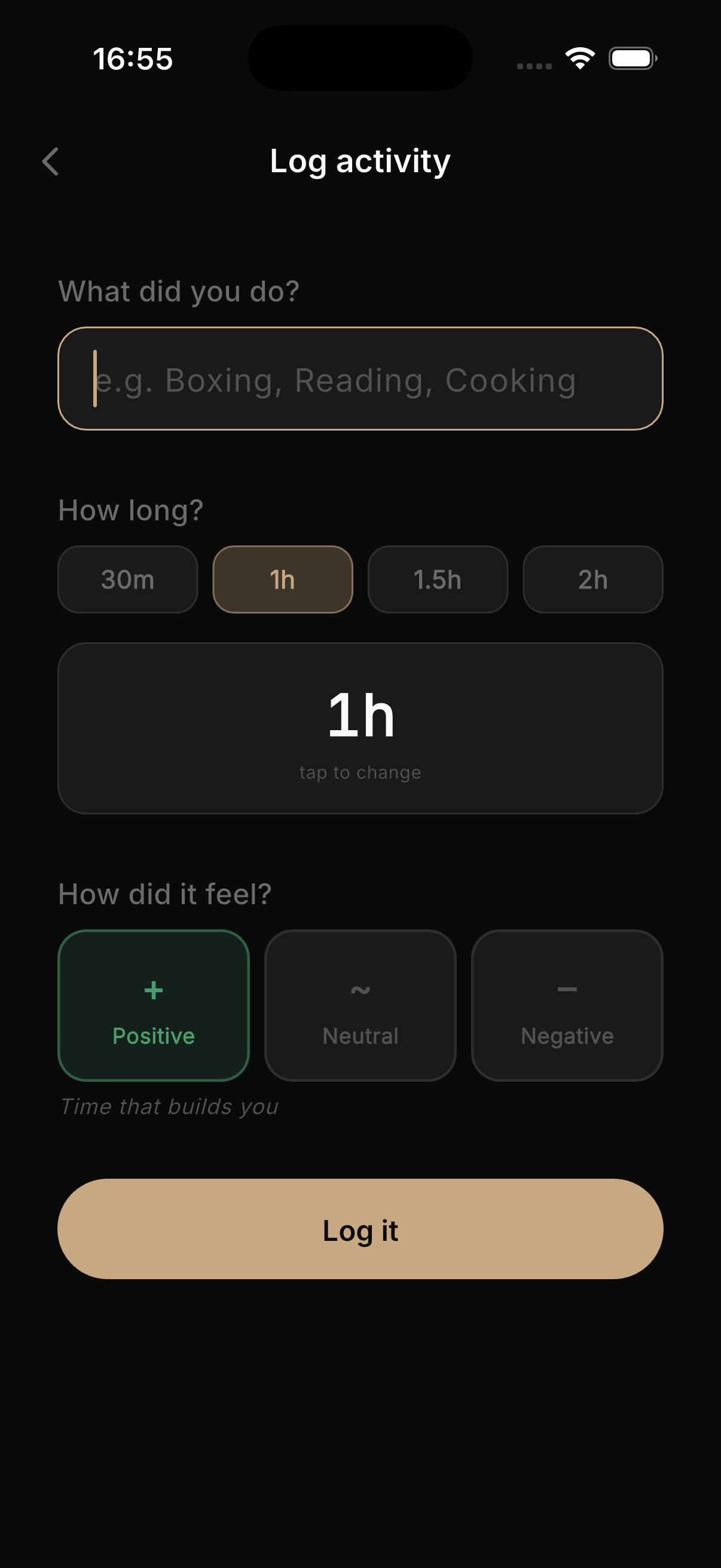 LongGame — Log Activities